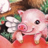 Originele tekening 'hart met dieren' inclusief lijst en verzending - Afbeelding 3