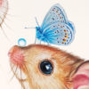 Originele tekening 'muisjes met bloem' inclusief lijst en verzending - Afbeelding 4