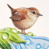 Originele tekening 'muisjes met bloem' inclusief lijst en verzending - Afbeelding 3