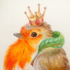 Originele tekening 'koninklijk roodborstje' inclusief lijst en verzending