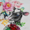 Originele tekening 'vegan zomer' inclusief lijst en verzending - Afbeelding 4
