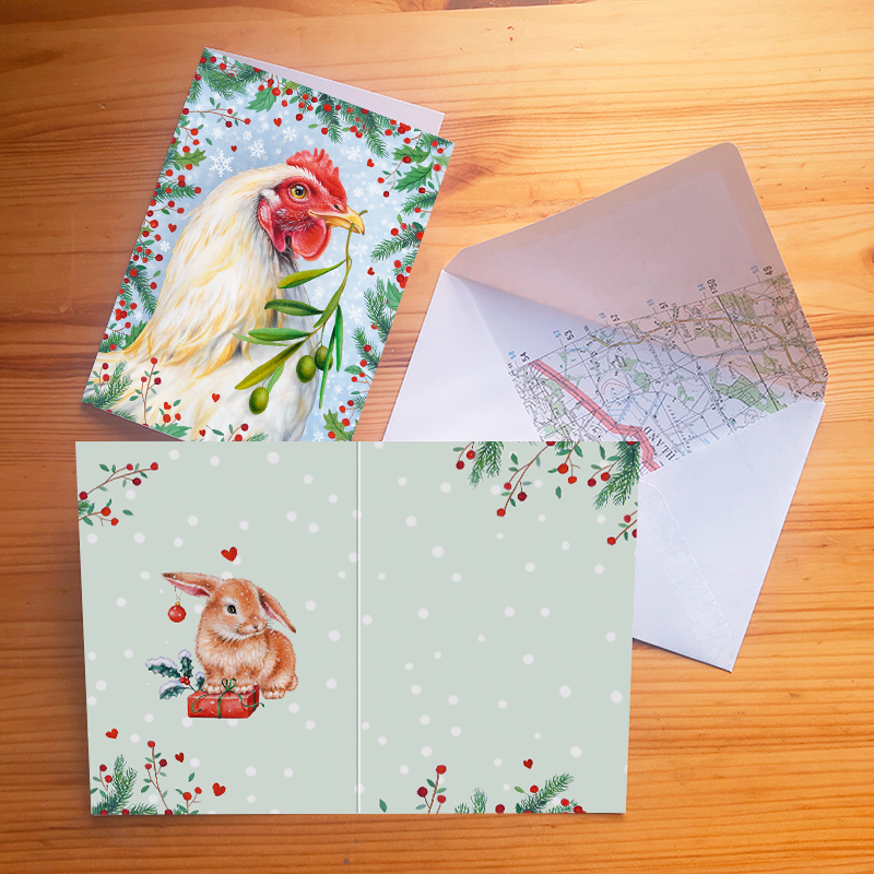 Set van 10 kleine vredeskip kerstkaarten, inclusief verzending - Afbeelding 2