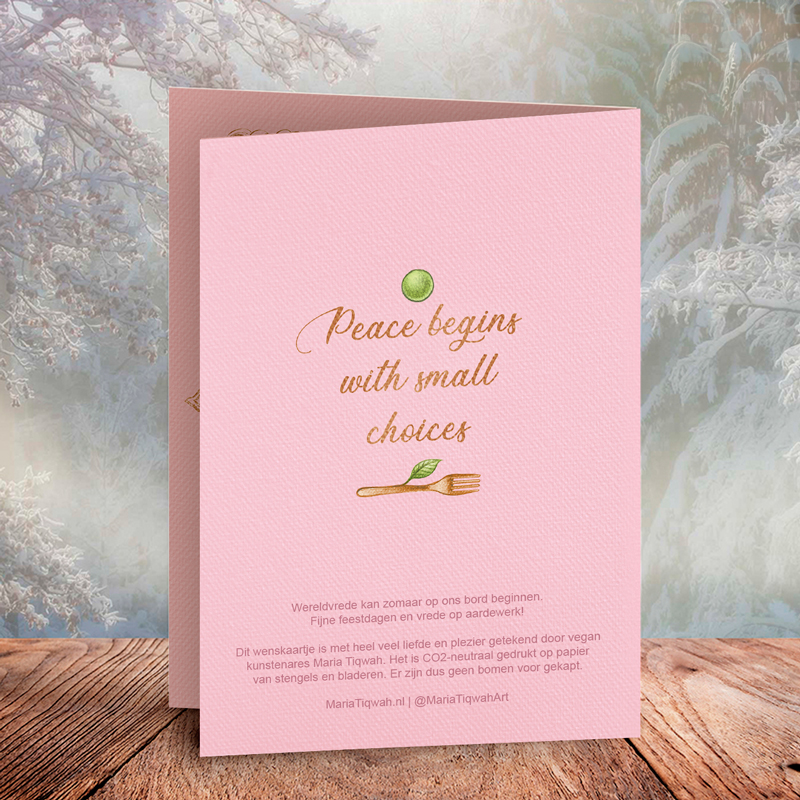 Set of 10 small Christmas cards with dove - Image 2